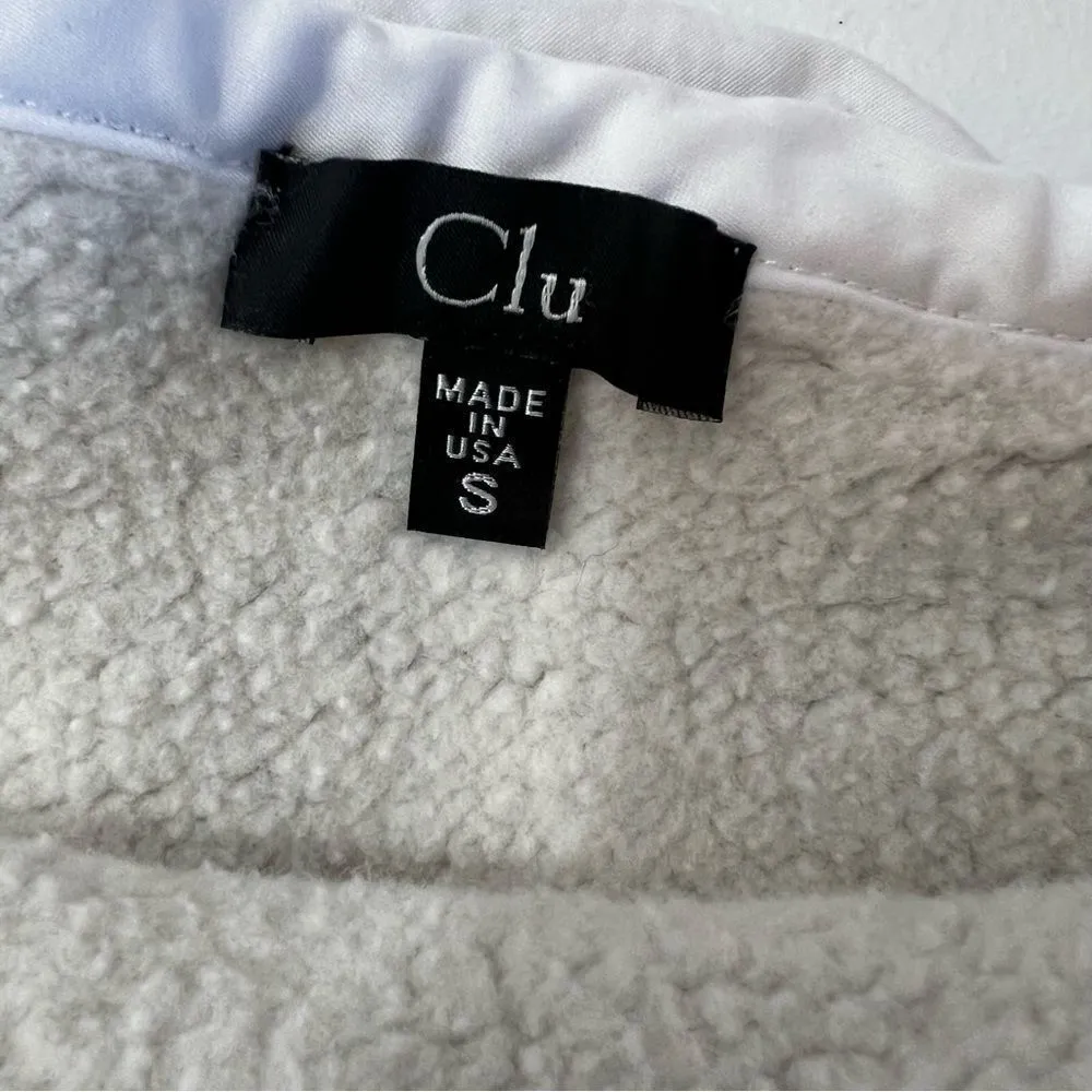 CLU One Shoulder Ruffled Sweatshirt In Heather Gray/White Gray - Image 5