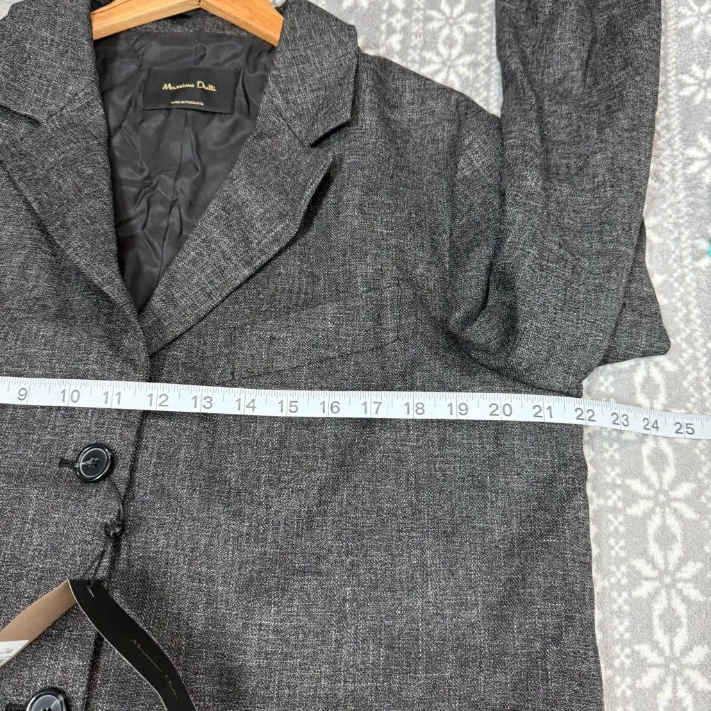 NWT Massimo‎ Dutti Long Blazer Melange Pockets Black Notch Lapel Collar Medium - Image 15