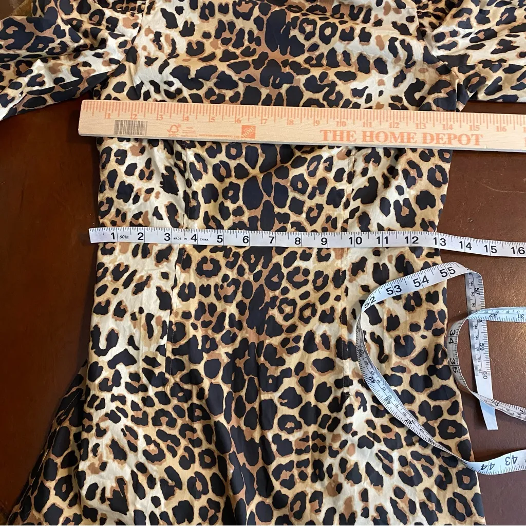 Tuckernuck‎ x India Hicks Leopard Domino Long Sleeve Mini Dress Animal Print XXS - Image 8