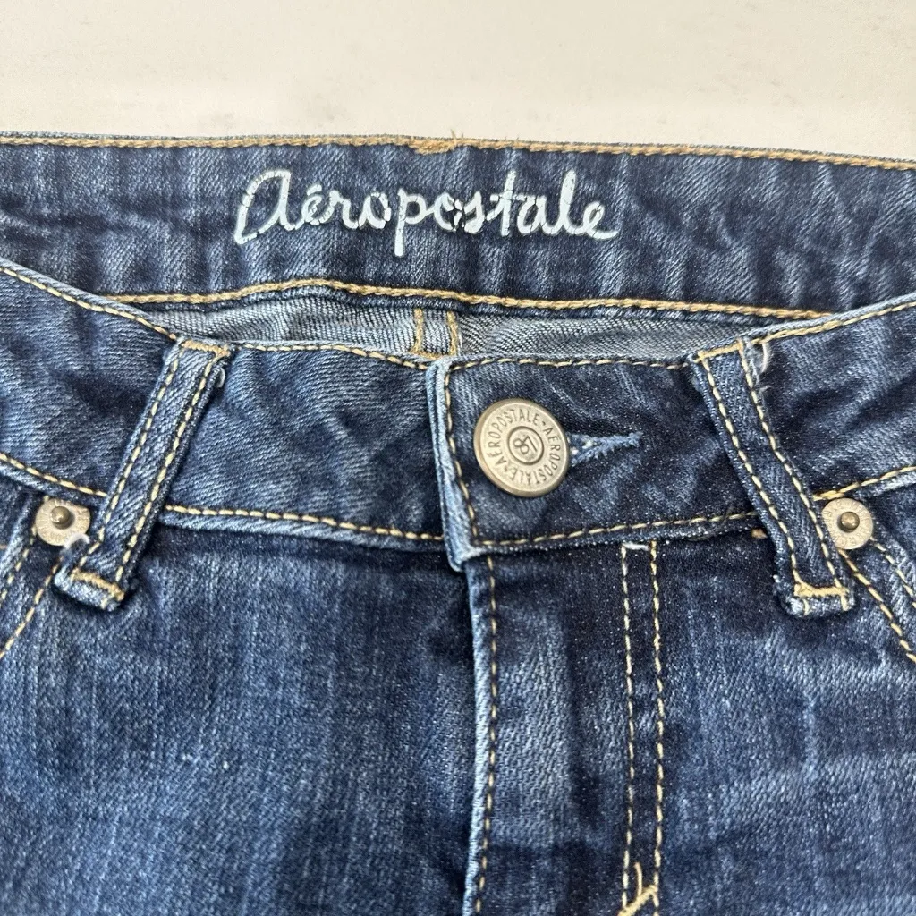Aeropostale Jeans Womens 2 Regular Blue Bayla Skinny Mid-Rise Dark Wash Denim - Image 3