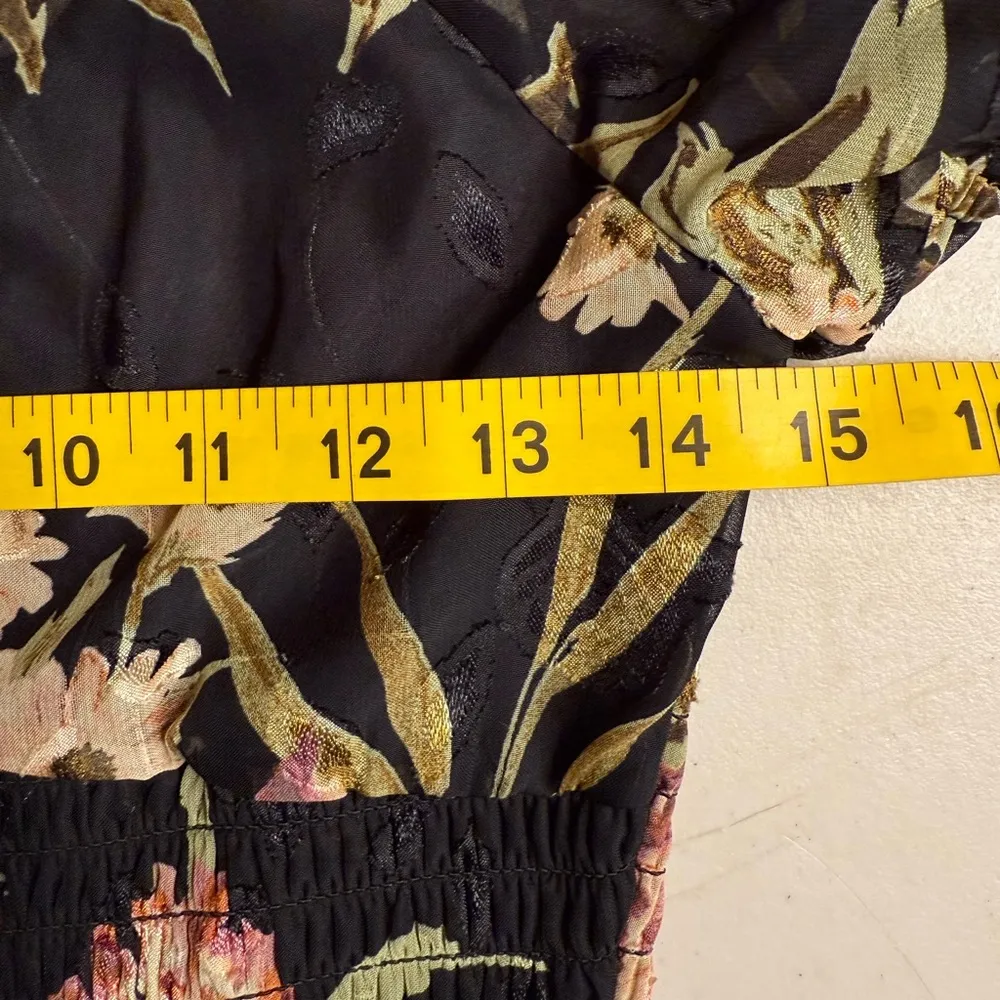 Lily Rose Black Dress with Pink and Yellow Floral Accents - Image 4