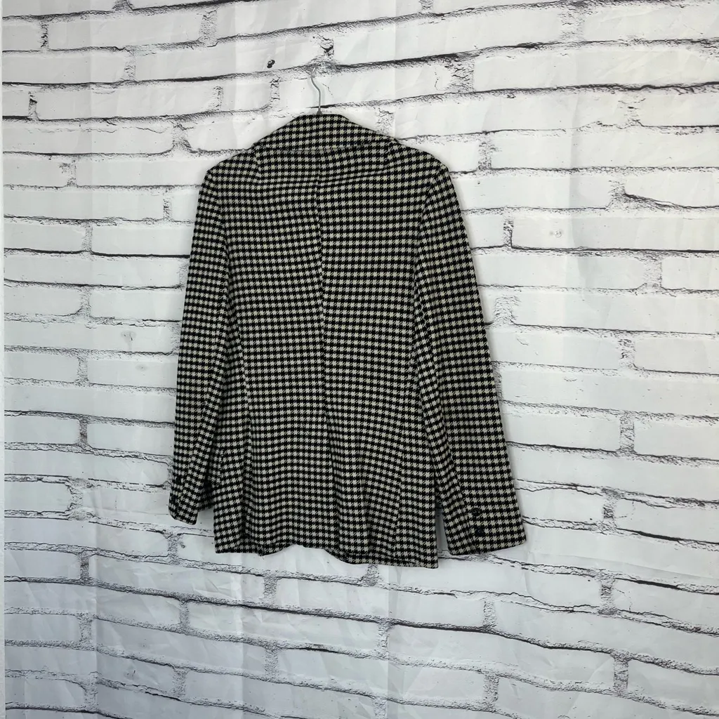 Vintage Geistex 1940s Houndstooth Wool Blazer Black White Jacket Women’s M Retro Size M - Image 9