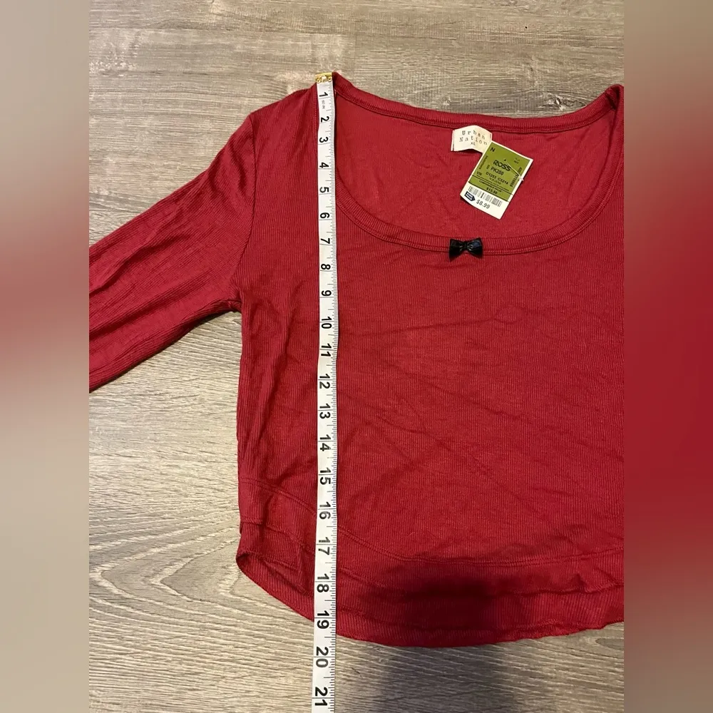 Urban Nation Long Sleeve Red Top Shirt Juniors Size XL Bow Stretch NWT Cute - Image 6