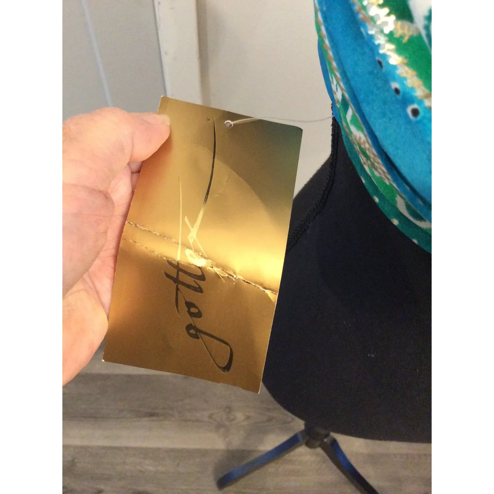 New NWT Gottex Bikini Top Size 8 Teal Blue Greens Gold - Image 3