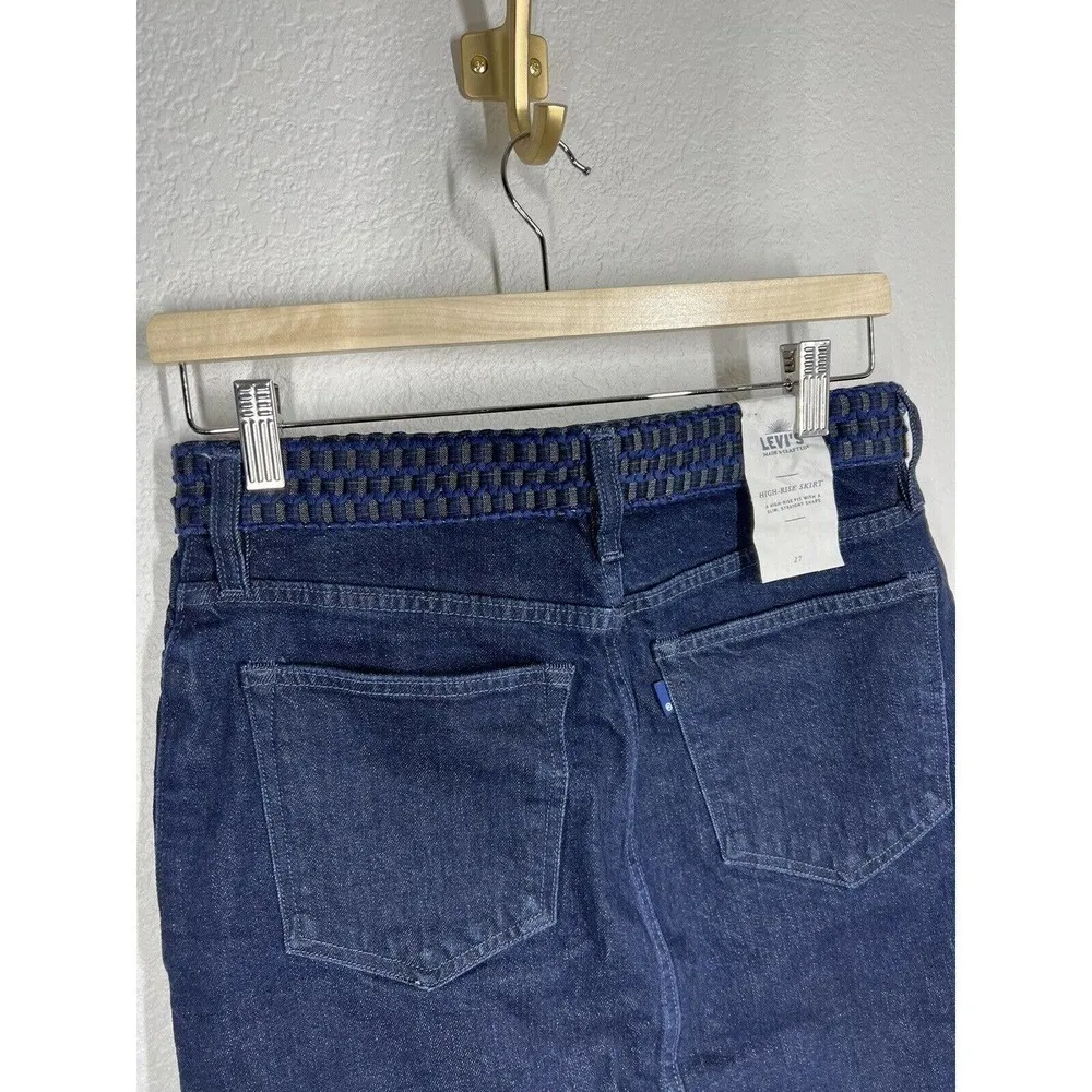 Levis Made & Crafted Button Front High Rise Denim Skirt Size 27 Handloom - Image 5