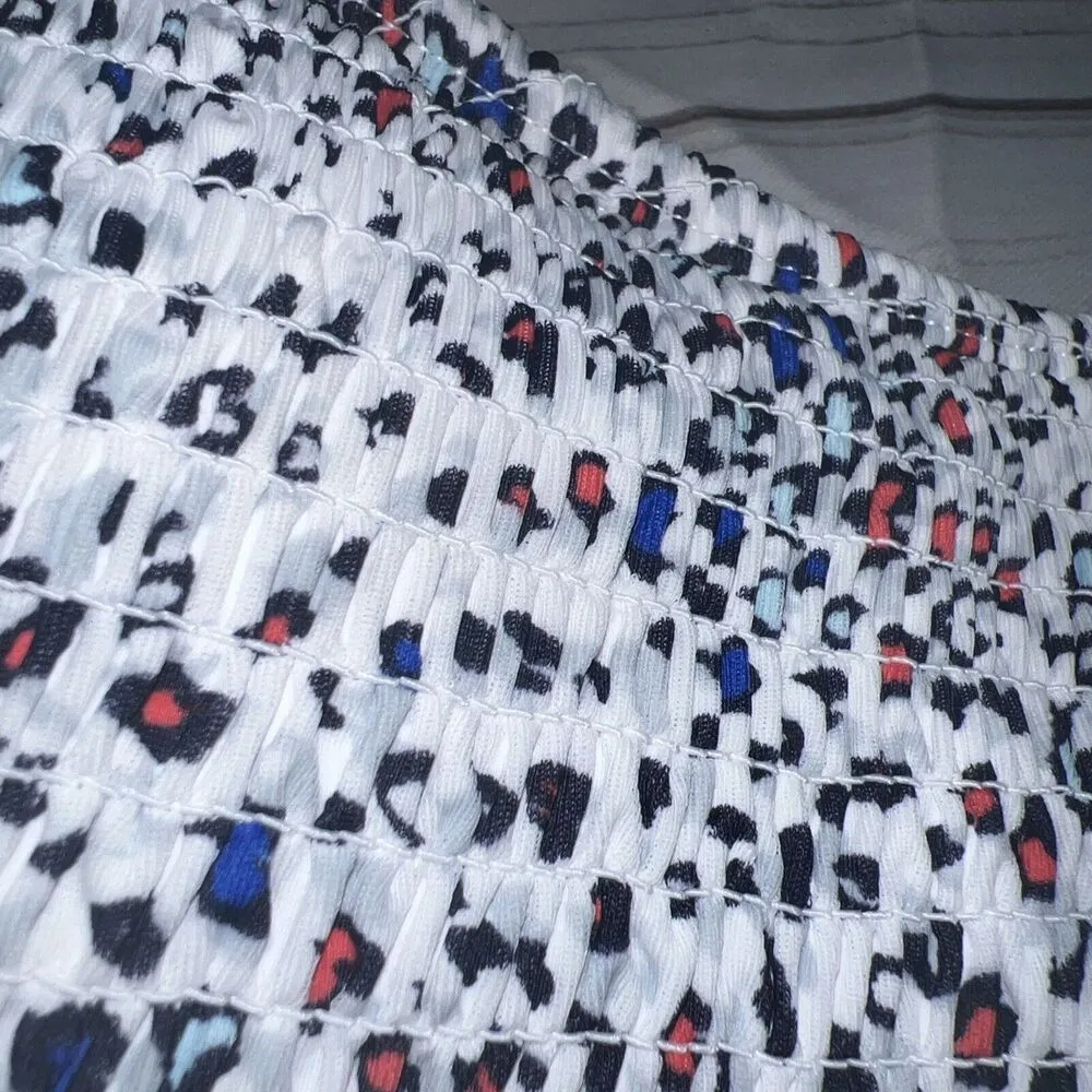 Xhilaration Smocked Bralette Bikini Top  Animal Print Size Medium 4-6 NWT - Image 7