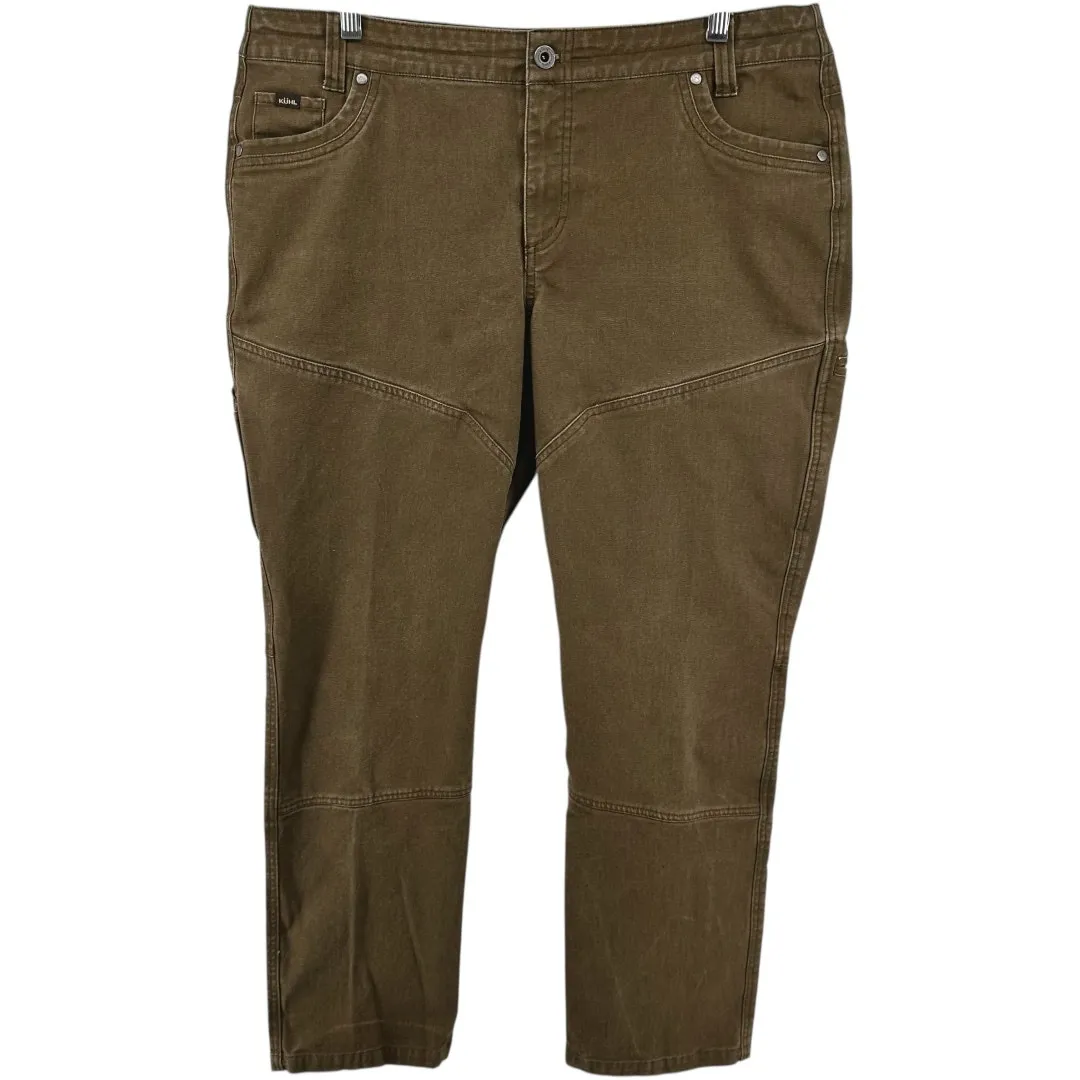Kuhl The Law Jeans Straight Cotton Canvas Drop-In Pocket Mid Rise Dark Khaki 16R - Image 2