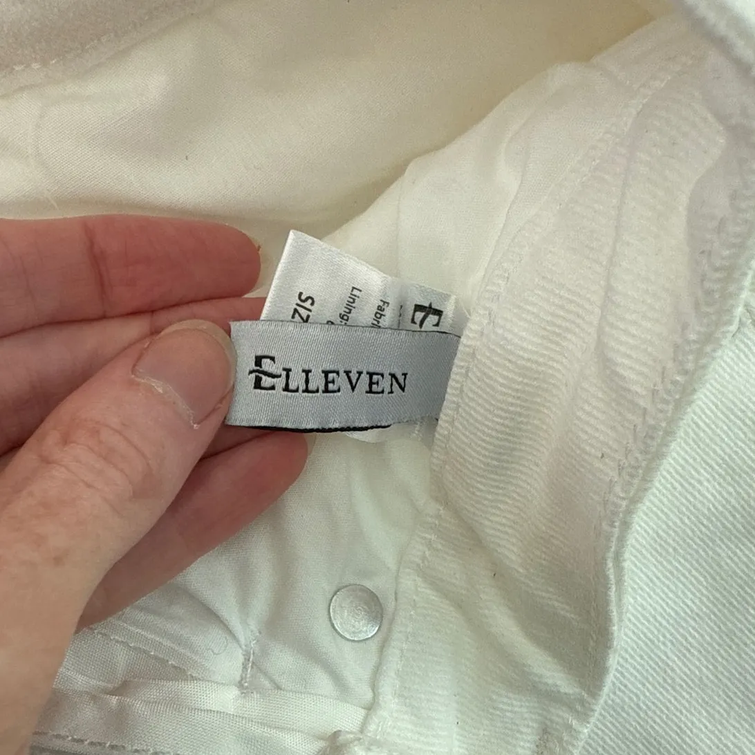 Elleven Mini Skirt Raw Hem Size XS White - Image 2