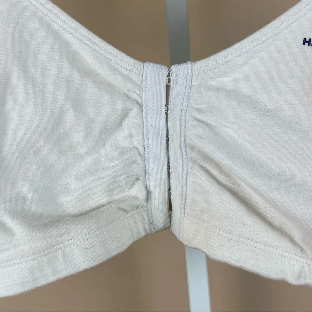 VINTAGE Hanes Sport 38A 38B 38C 90's Front Closure Sporty Bralette Wireless - Image 3