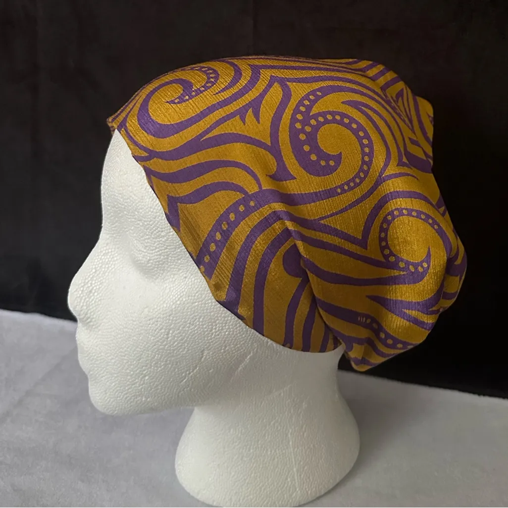 Headband Hair Scarf Bandana New Elastic Band Gold - Image 2