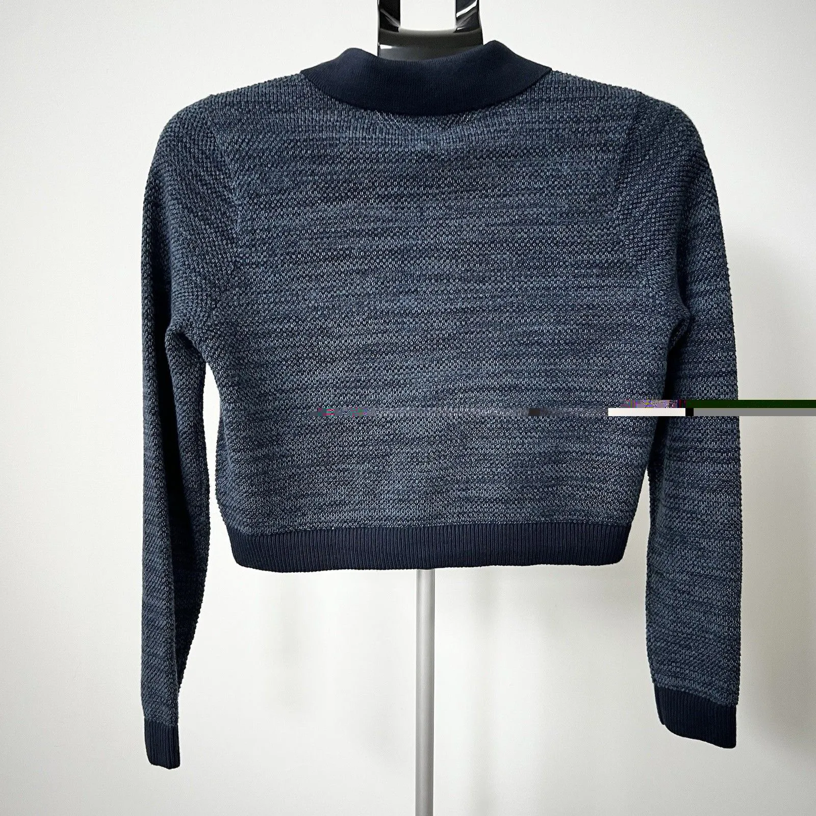 Michael Kors Women’s Button Up Collared Cardigan Midnight Blue Petite Medium NWT - Image 3