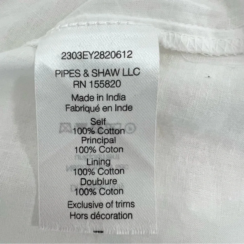 Veronica Beard Kylan Eyelet Lace Long Sleeve Dress White Minimalist Size 6 - Image 11