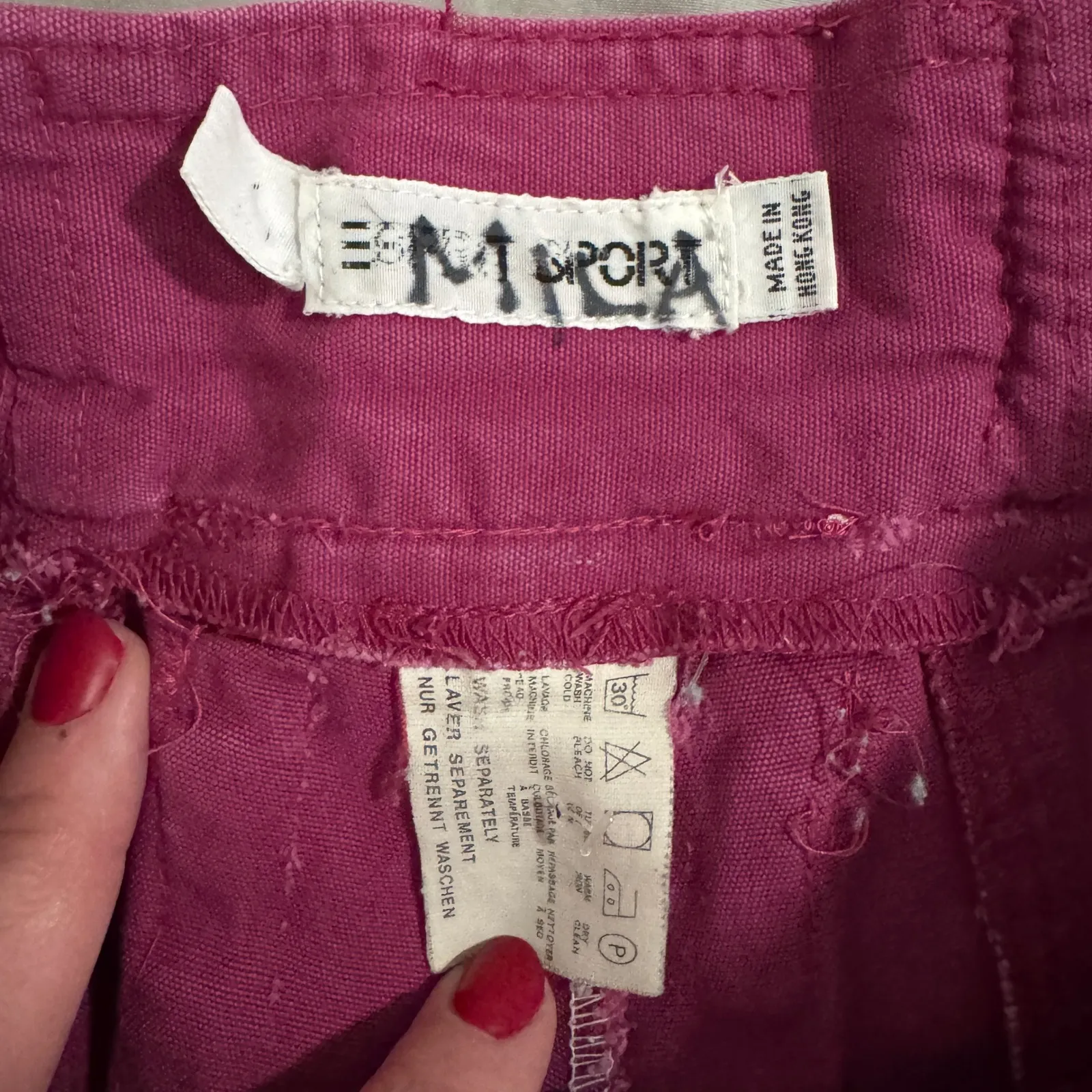 VTG Esprit Sport Pink High Rise Shorts Women's 26 Paperbag Cotton 90s Y2K - Image 3