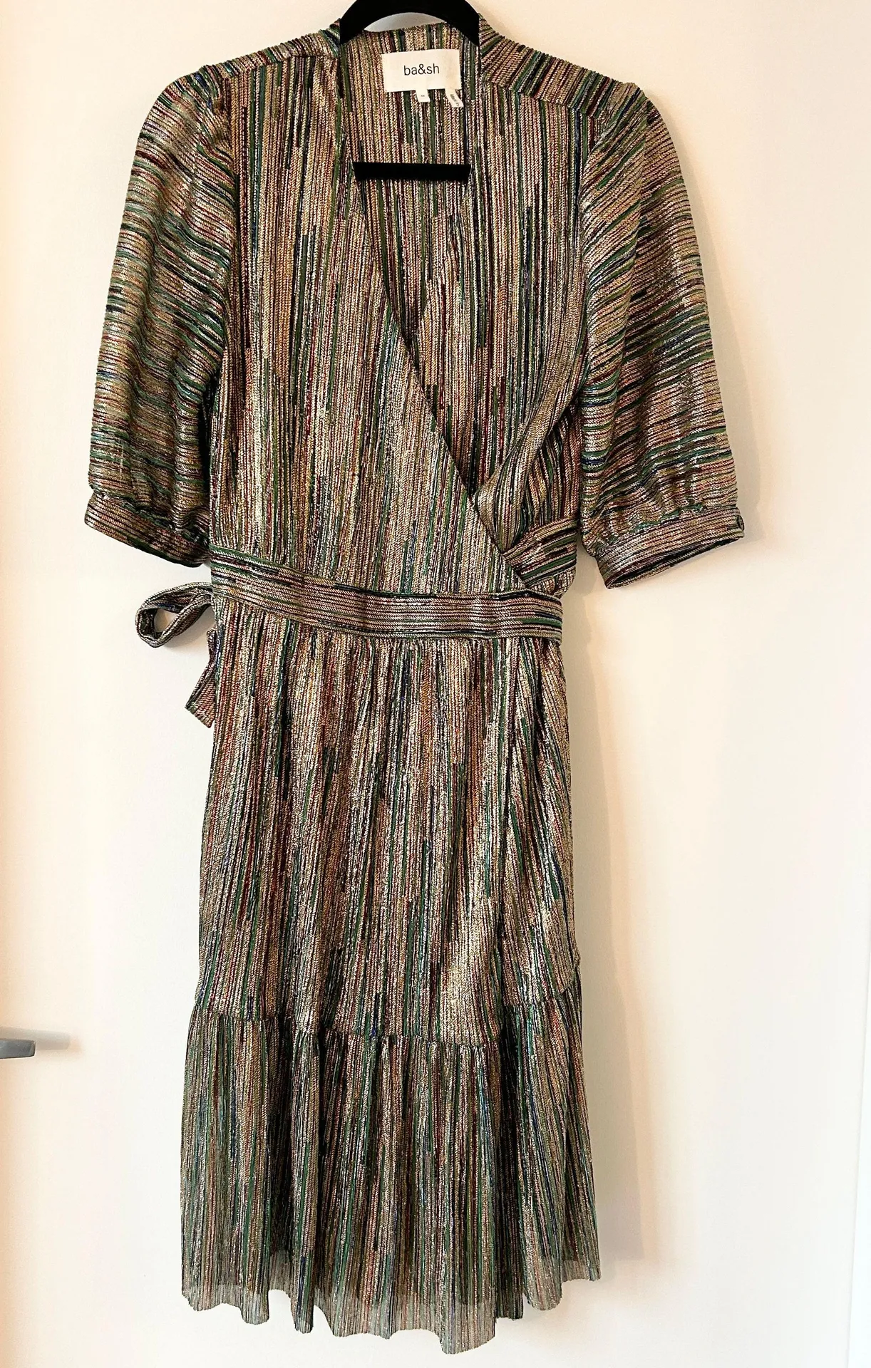 Star Lurex Wrap Dress Size M - Image 4