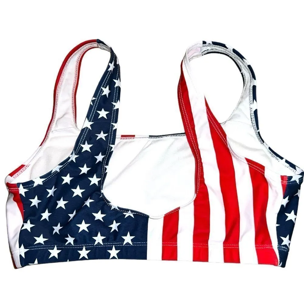 No brand awesome patriotic flag inspired 2piece bikini! New Red Size M - Image 6