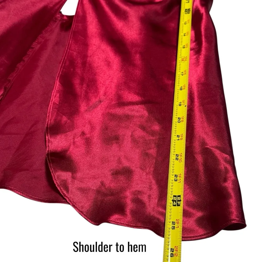 Frederick’s of Hollywood‎ Wine Red Heart Jeweled Embroidered Teddy Top XL - Image 11