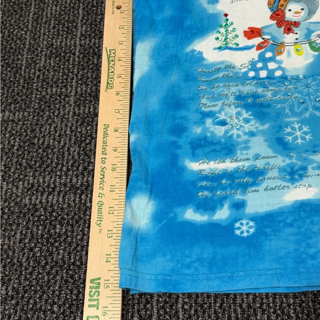 Bonworth Snowflake Christmas Winter Festive Shirt Vtg Large Blue - Image 2