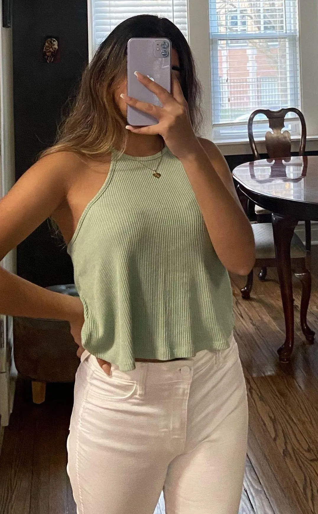 Forever 21 Flowy Green Shirt - Image 2