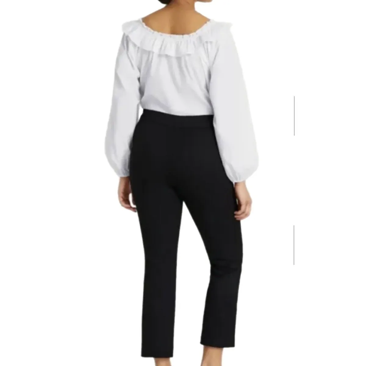 NWT HILL HOUSE Women's Black Cropped Stretch Trouser The Claire Pants Size XS - Image 3