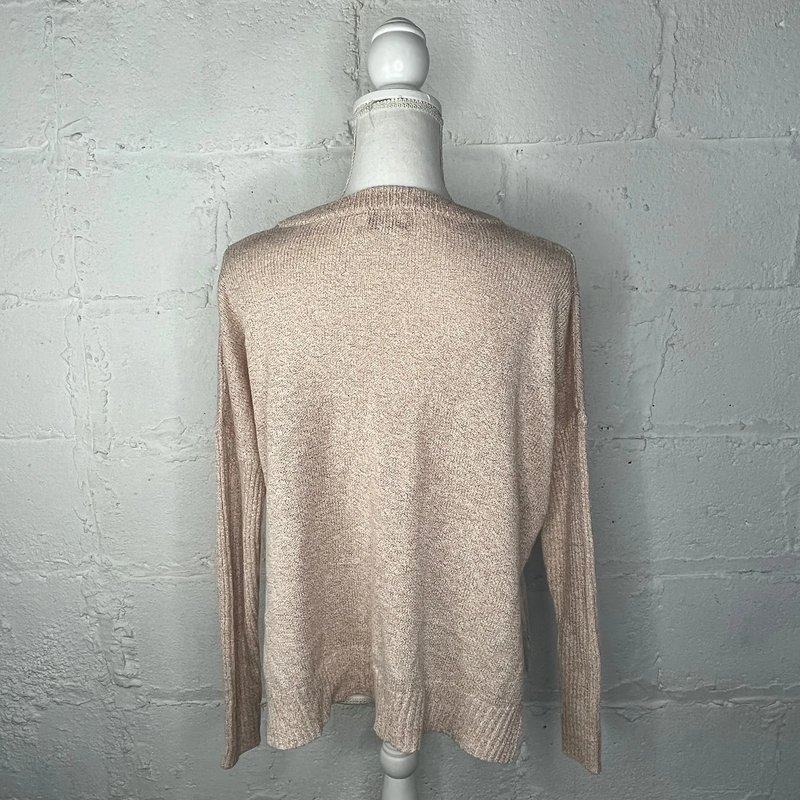 BDG Oversized V-Neck Side Vent Pullover Sweater Women’s Tan Size Small - Image 2