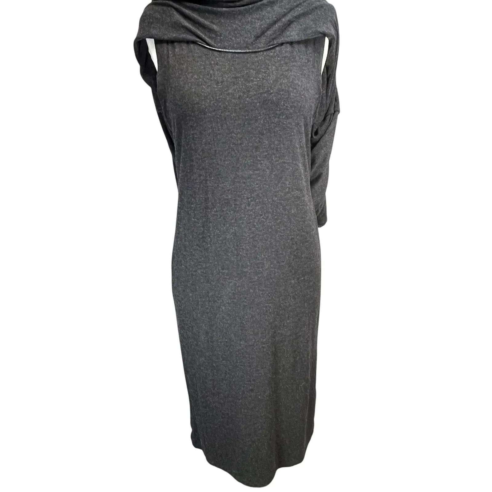 Soft Surroundings Women's Gray Layered Overlay Sheath Dress Comfort Fit Small - Image 5
