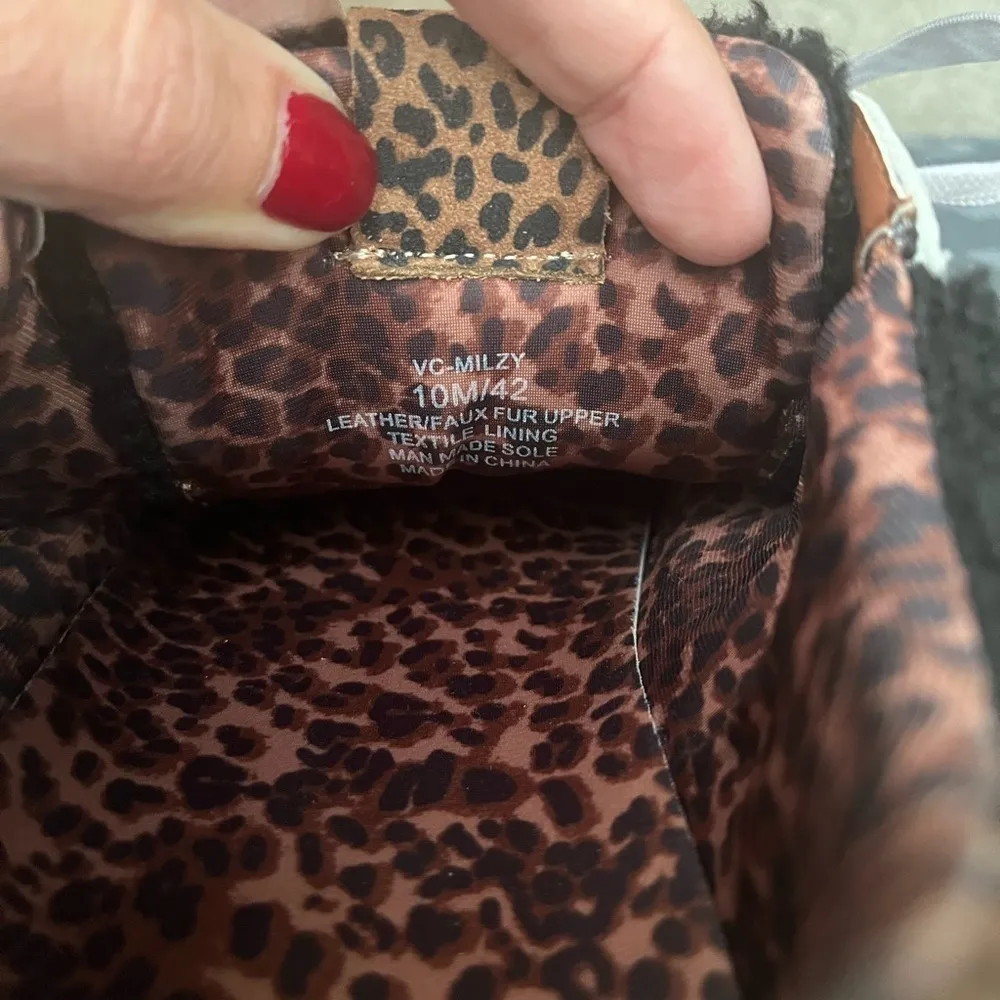 Vince Camuto Miley Sneaker Shearling-Animal Print Women's sz 10 - Image 6