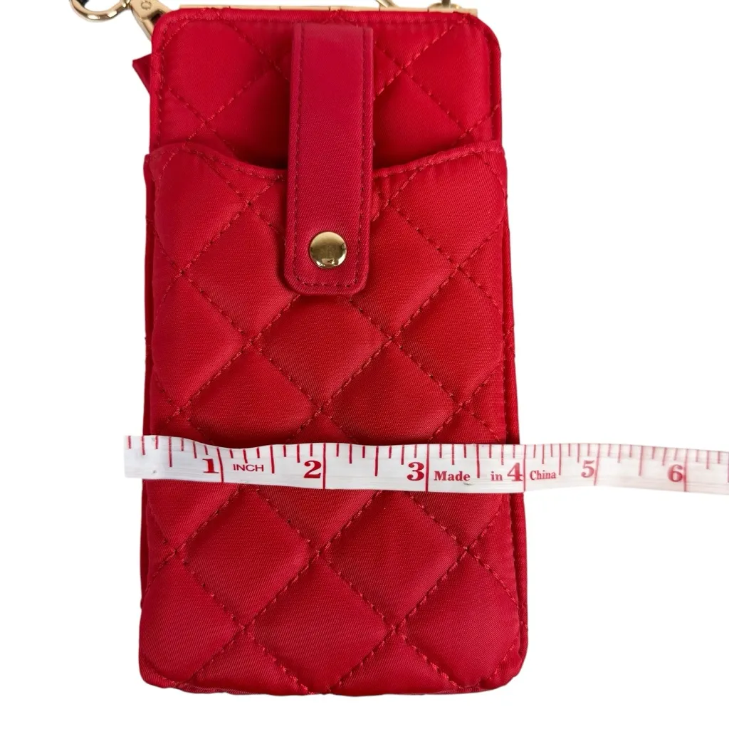 Sol and Selene Duality Quilted Cell Phone Crossbody Wallet Bag Red - Image 13