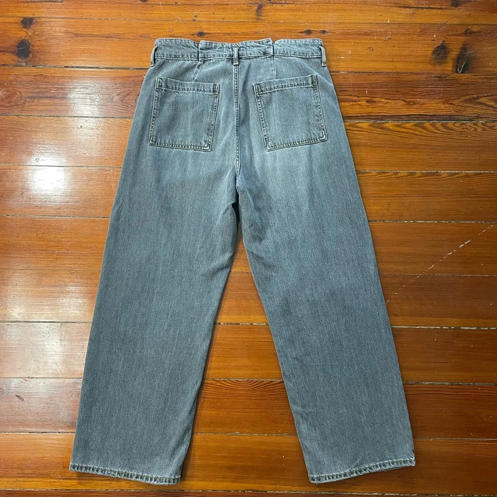 Zara High Rise Wide Leg Baggy Fit Jeans - Size 10 - Image 4