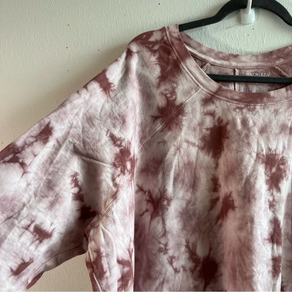 Athleta Sweatshirt Palermo Pink Sundown Tie-Dye Crew Neck Sweatshirt Sz 3X EUC - Image 6