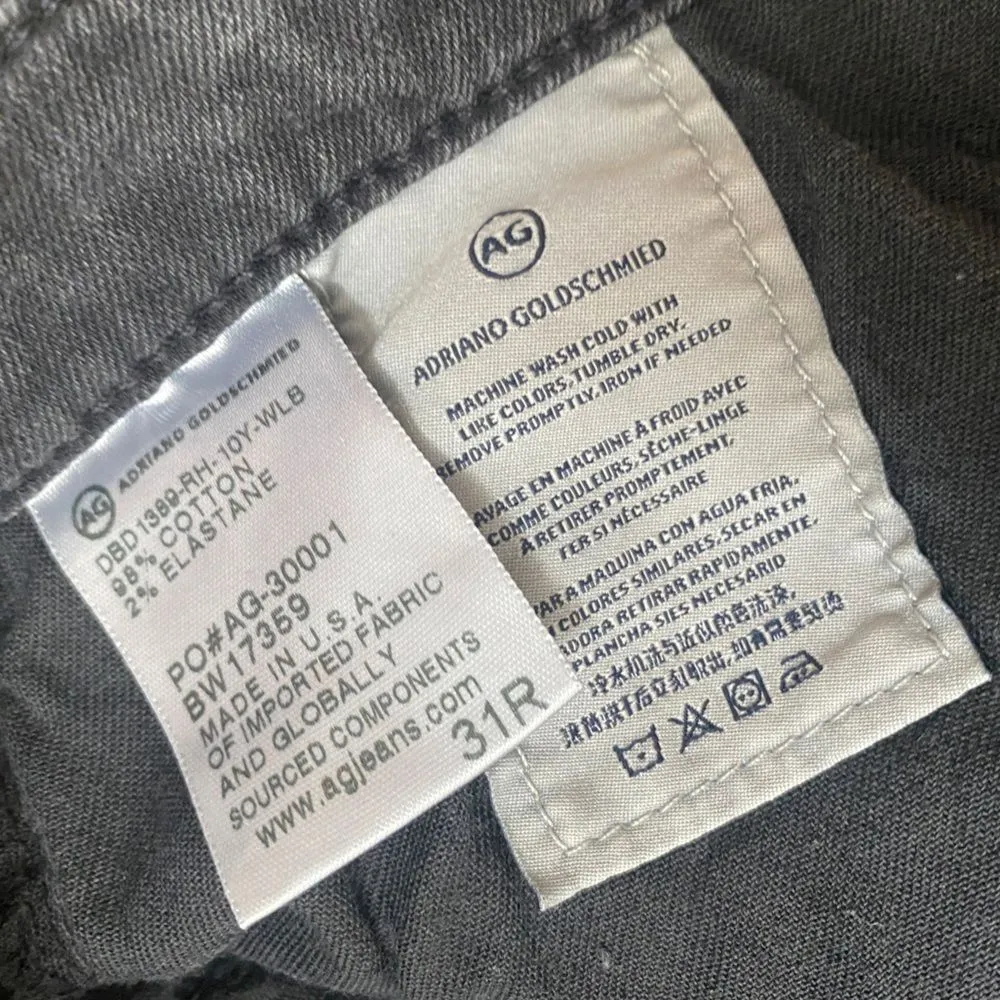 Y2K AG Adriano Goldschmied The Legging Ankle Slim Skinny Jeans 31 Faded Grunge - Image 11