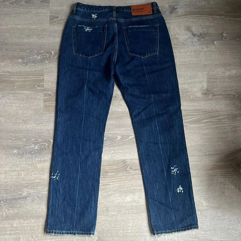NEW one teaspoon VIRGIN BLUE AWESOME BAGGIES HIGH WAIST STRAIGHT LEG JEANS BLUE - Image 3