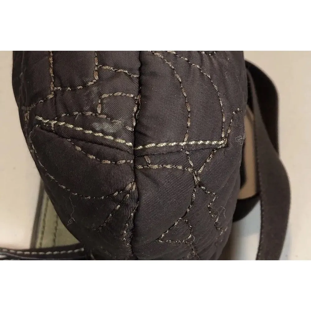 FOSSIL Key-Per Brown Quilted Crossbody Handbag Purse - Image 6