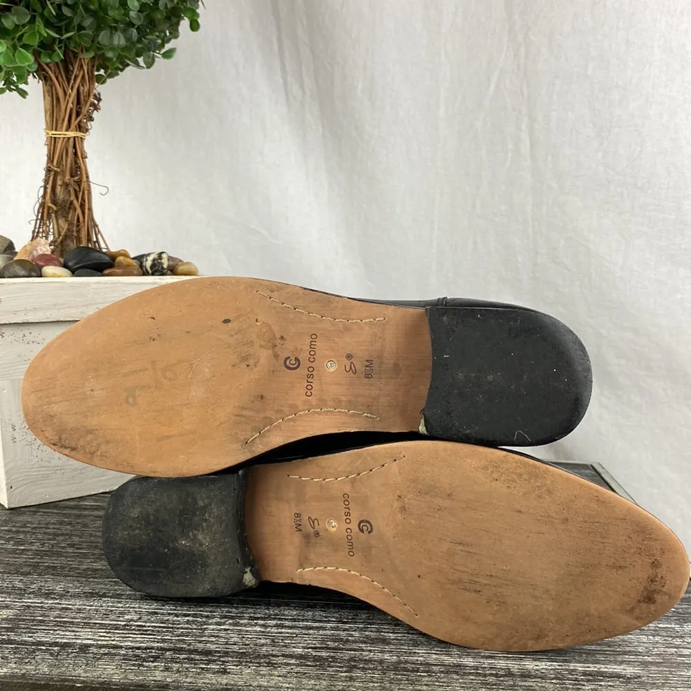 Corso Como Black Leather Zip Up Knee High Boots 8.5 - Image 11