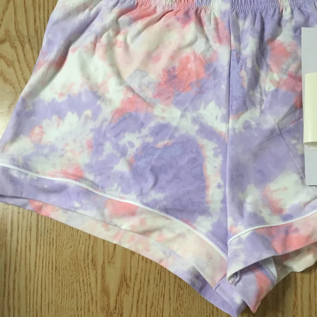 New Women’s Tye Dye PJ Shorts Super Soft Stretchy Lilac Lavender Pink Size Large - Image 2