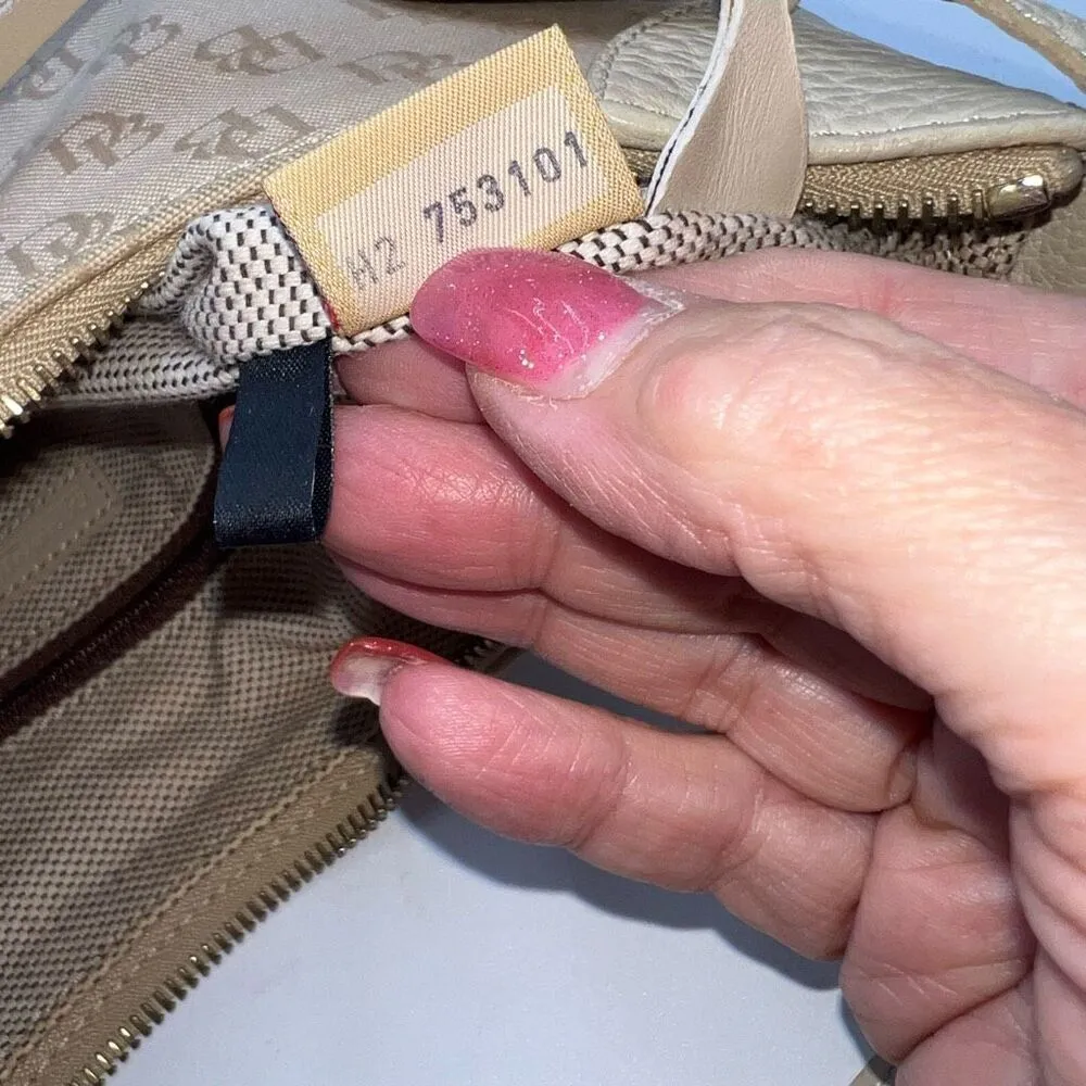 Dooney & Bourke Cream Signature Canvas and Leather Hobo Bag with Adjustable Leat - Image 12