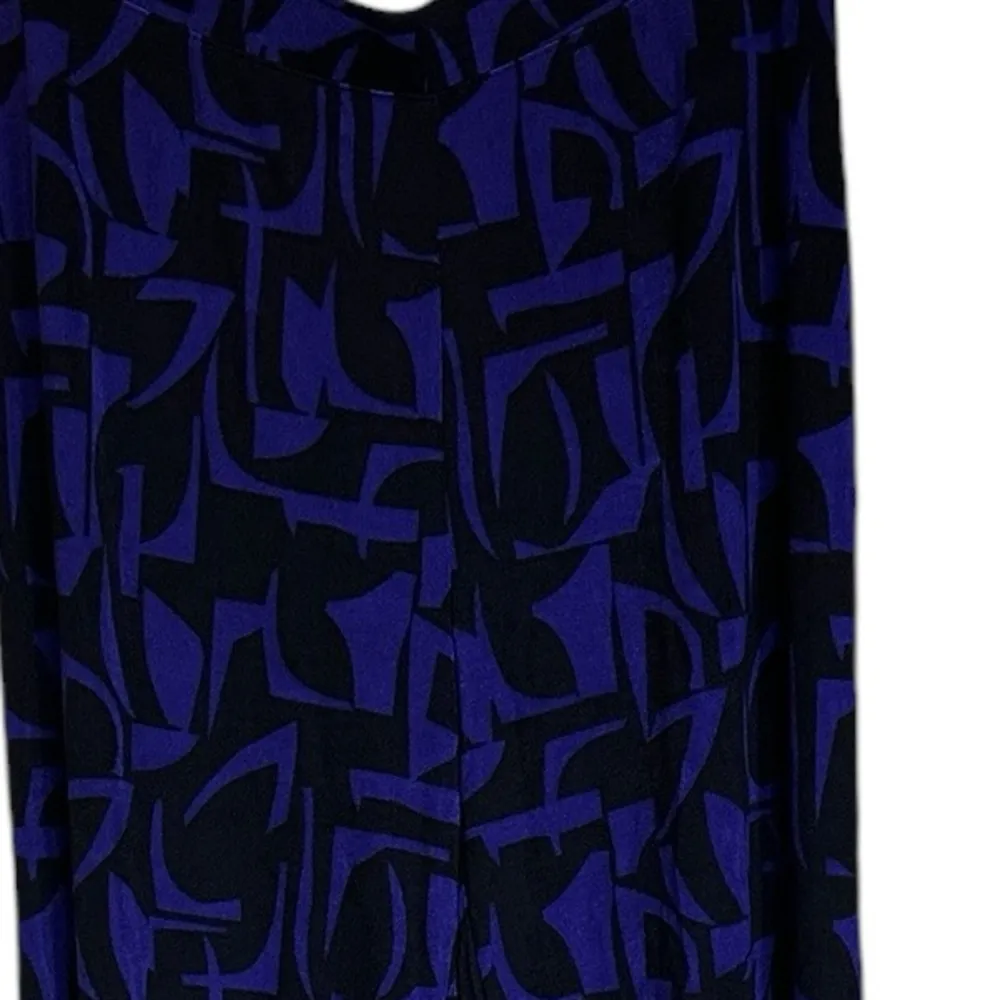 NWOT Chico's Purple and Black Abstract Print Wide Leg Pants - Image 7