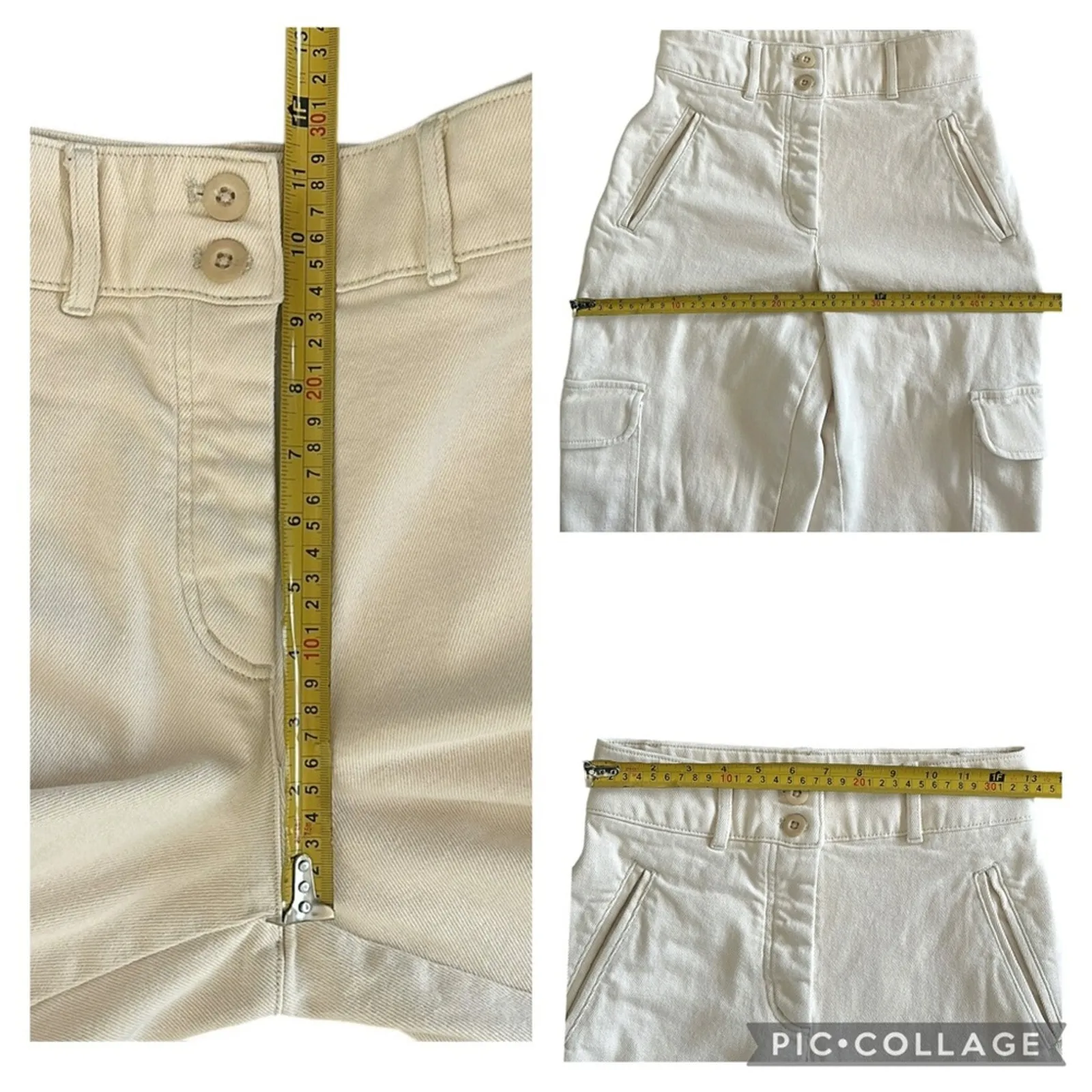 Aritzia Wilfred Free Modern Cargo Pants Off White Button Fly Women’s Size 2 - Image 14