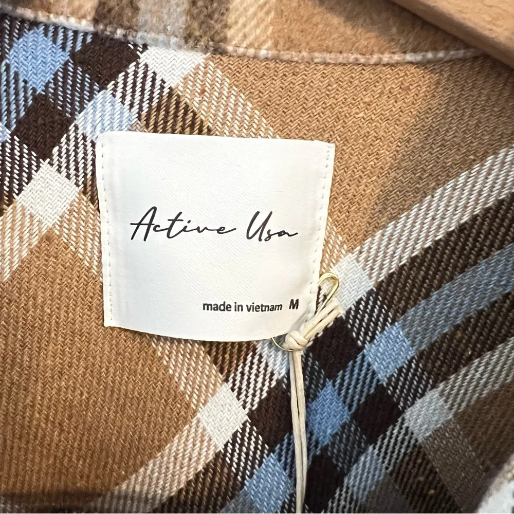 Active USA Wool Blend Plaid Jacquard Long Shirt Jacket Shacket. Size Medium. NWT - Image 7