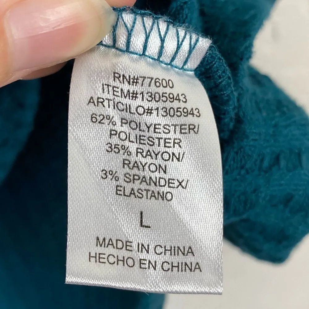 Chaser Teal Thermal Button Sleeve Pullover Sweater - Image 6