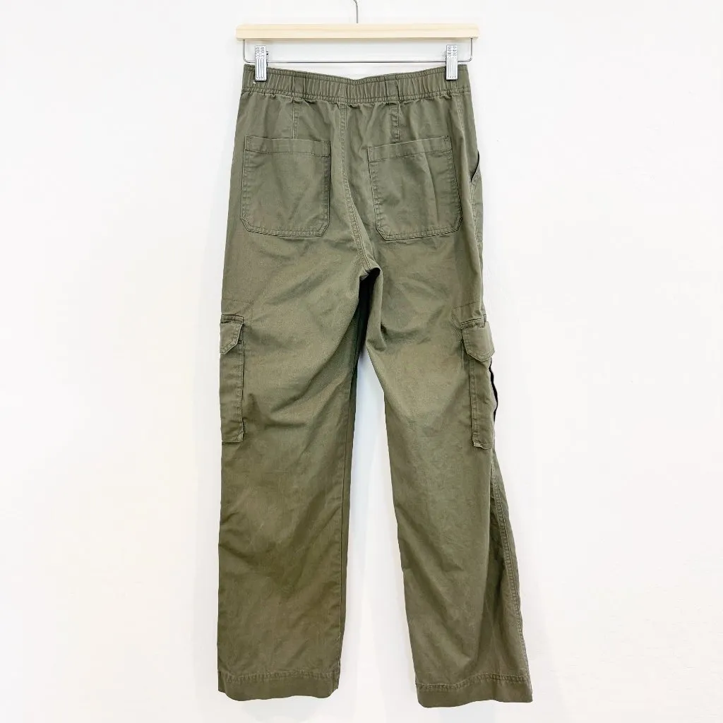 Abercrombie Relaxed Cargo Pants Wide Leg Baggy Grunge High Rise Olive Green 25 - Image 10