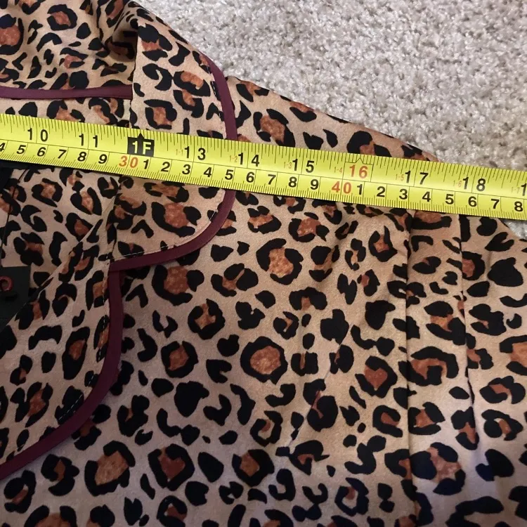 Room Service Leopard Print Button Pajama Shirt Brown - Image 5