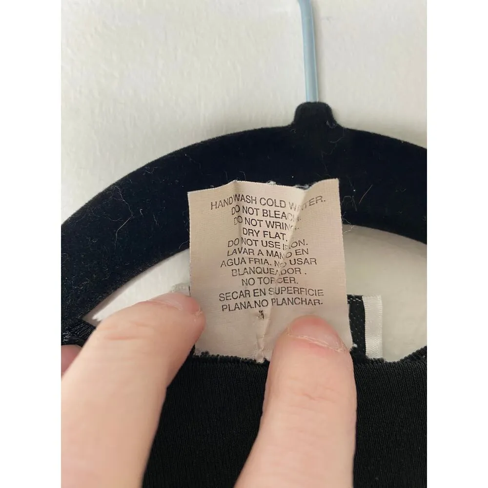 Vintage Gray Black Contrast Jacquard Pattern Stretchy Short-sleeved Top Small - Image 4