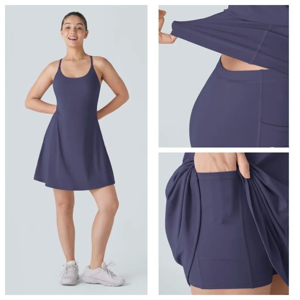 Halara SoftlyZero™ Plush Backless Active Dress-Longer Length-Easy Peezy Size Med - Image 2