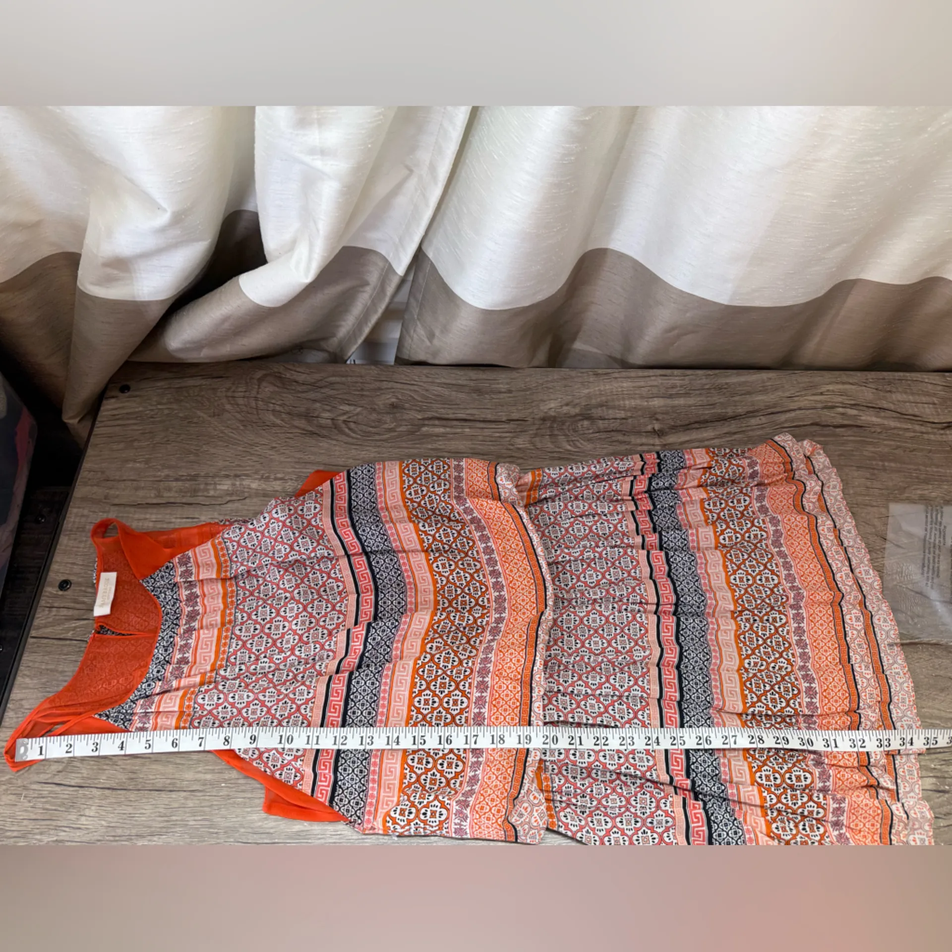 Rant Brooks orange and blue printed silk dress size medium‎ - Image 4