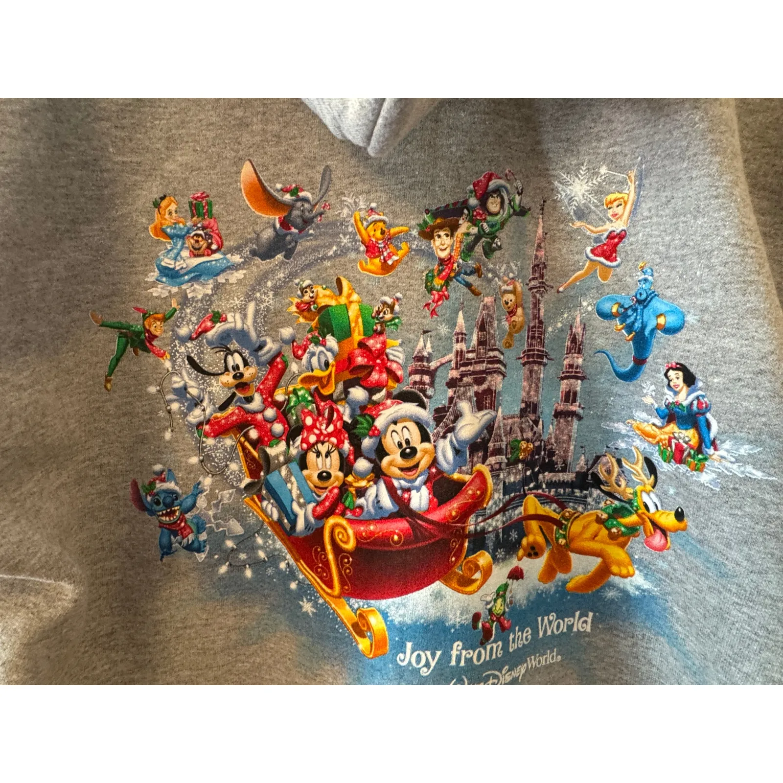 Disney mickey mouse fab 5 Chirstmas grey hoodie adult medium NWT - Image 5