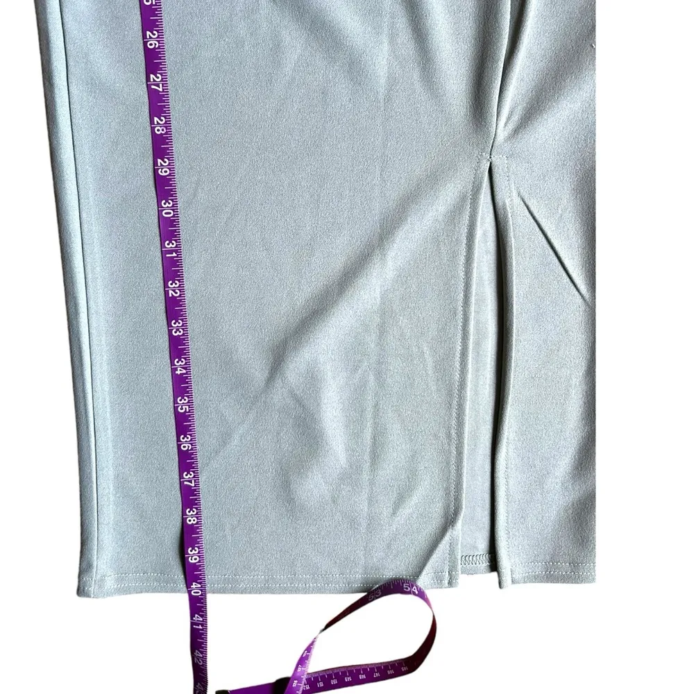 Nasty Gal Square Neck Bodycon Slit Midi Dress US 10 Sage Green Women’s NWT - Image 9