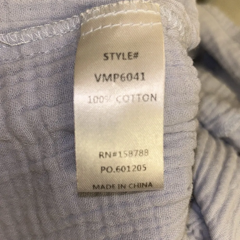 Women’s Spring Paperbag High Waist Baby Blue Pull On Cotton Shorts Sz Large - Image 7