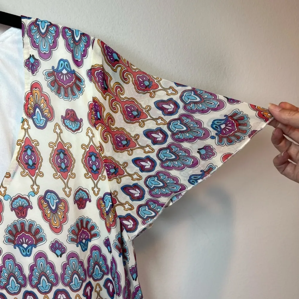 Show Me Your Mumu V-Neck Tunic Blouse Mini Dress Medallion Paisley Boho Sz Large - Image 6