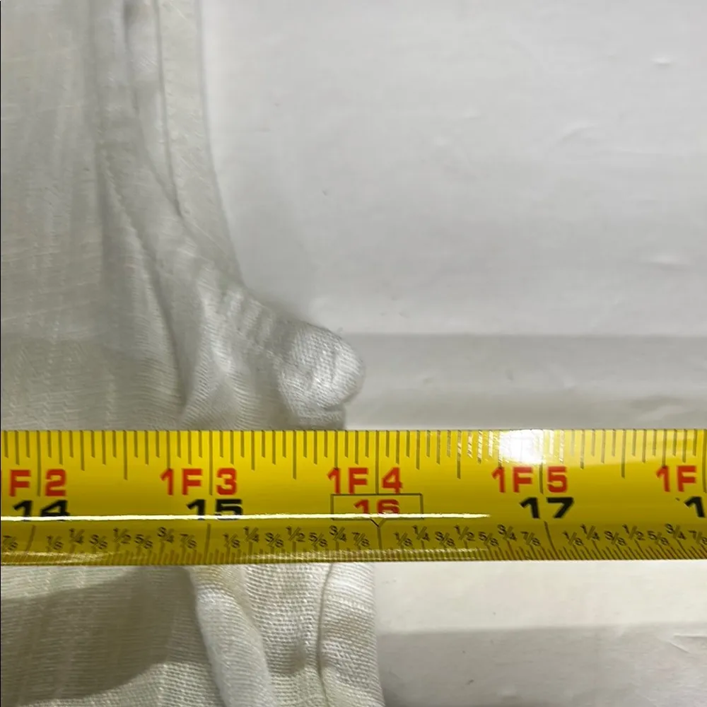 Halston Heritage Blue green White Midi Dress high low S new linen rayon vacation - Image 11