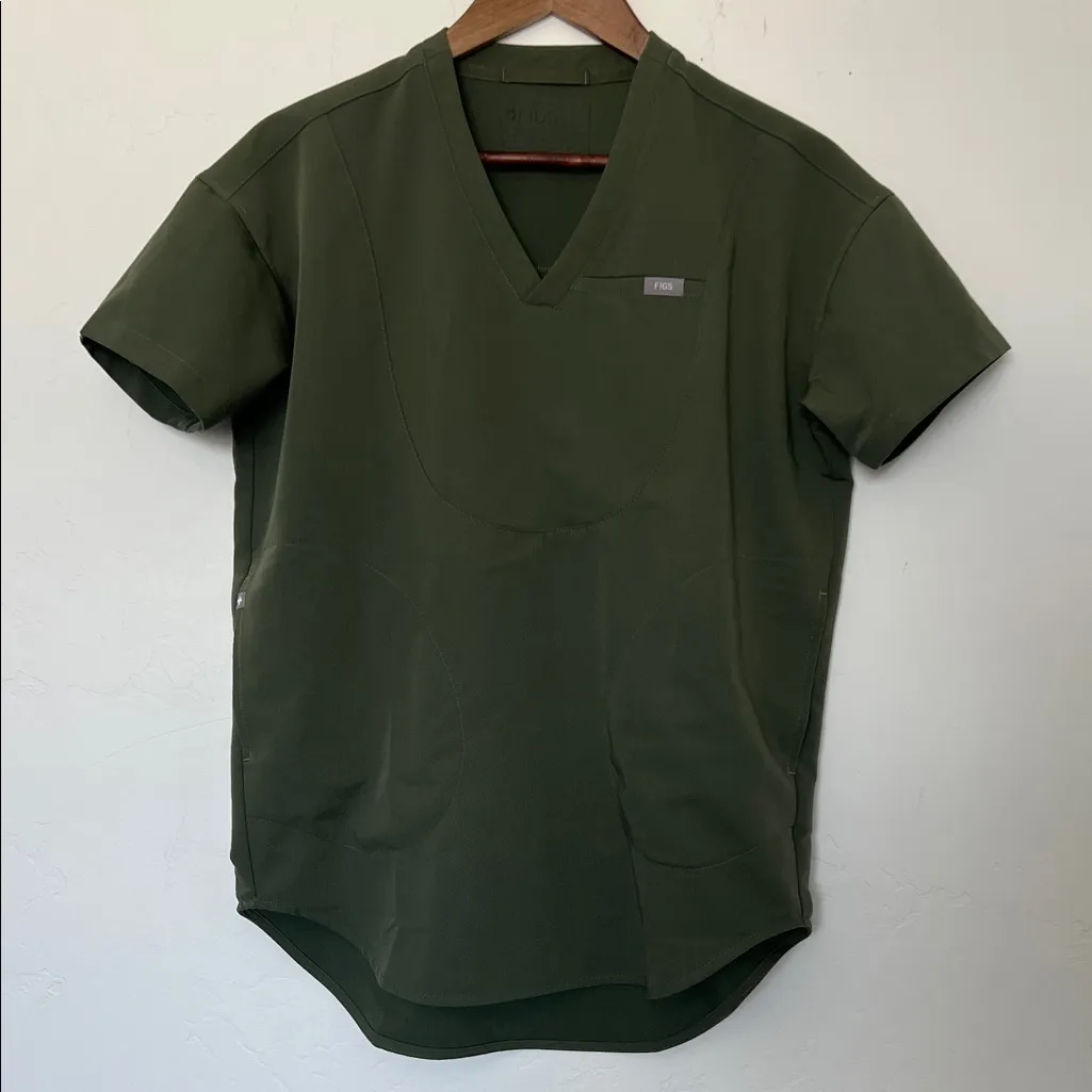 Figs Green Tunic Scrub Top Short Sleeve Size XXS - Image 2